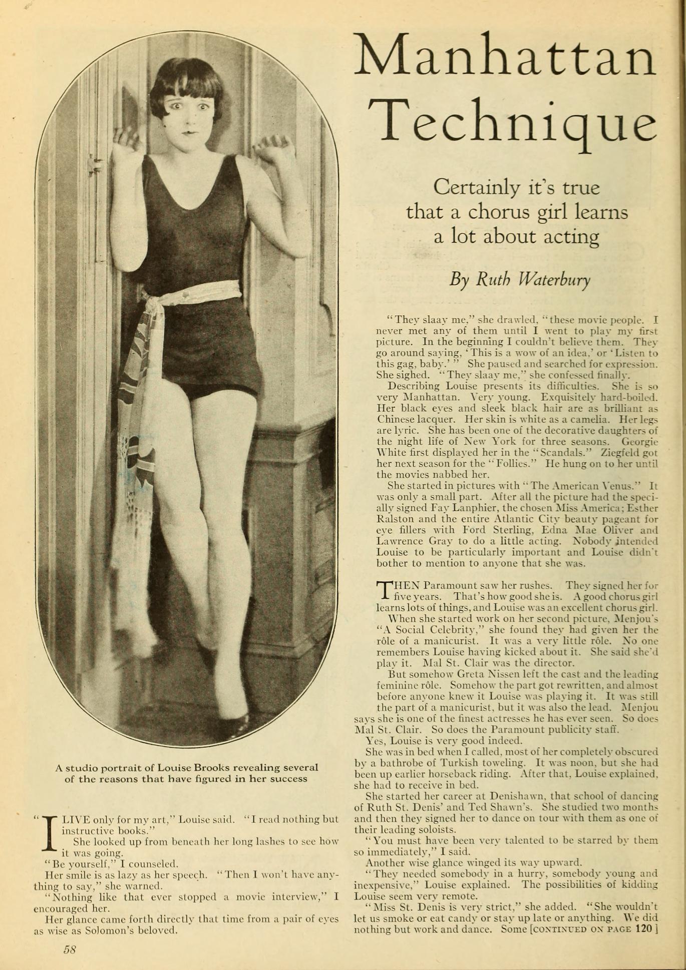 "Manhattan Technique", Photoplay, April, 1926